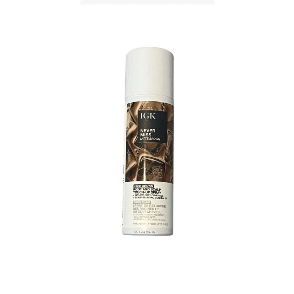 IGK Root And Scalp Touch Up Spray Latte Brown Instant Gray Coverage 2 oz. NEW